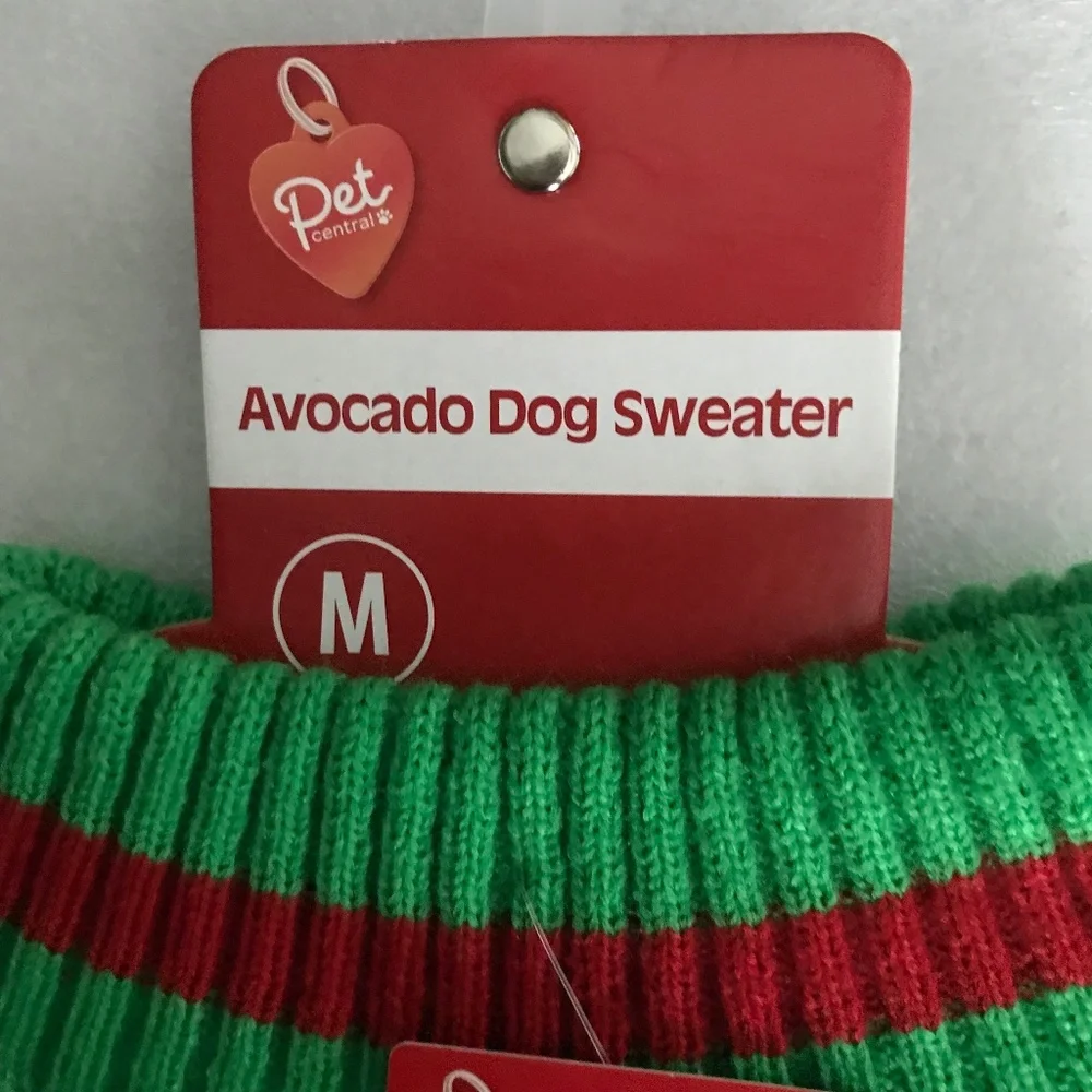 Pet Central Avocado Dog Sweater NEW Size M-14”/35.56cm